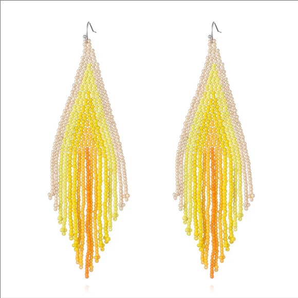 ☀️Free people yellow beaded boho earrings☀️ - Picture 4 of 5